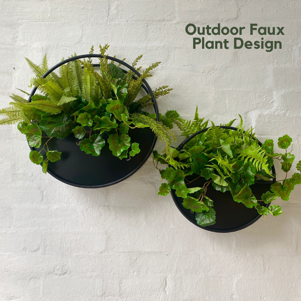 Half Moon Wall Planter | Black Metal