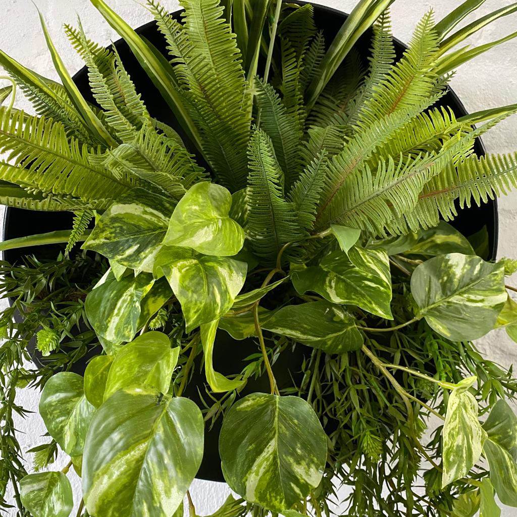 Artificial Greenery Design for Full Moon Wall Planter