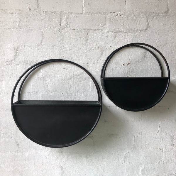 Half Moon Wall Planter | Black Metal