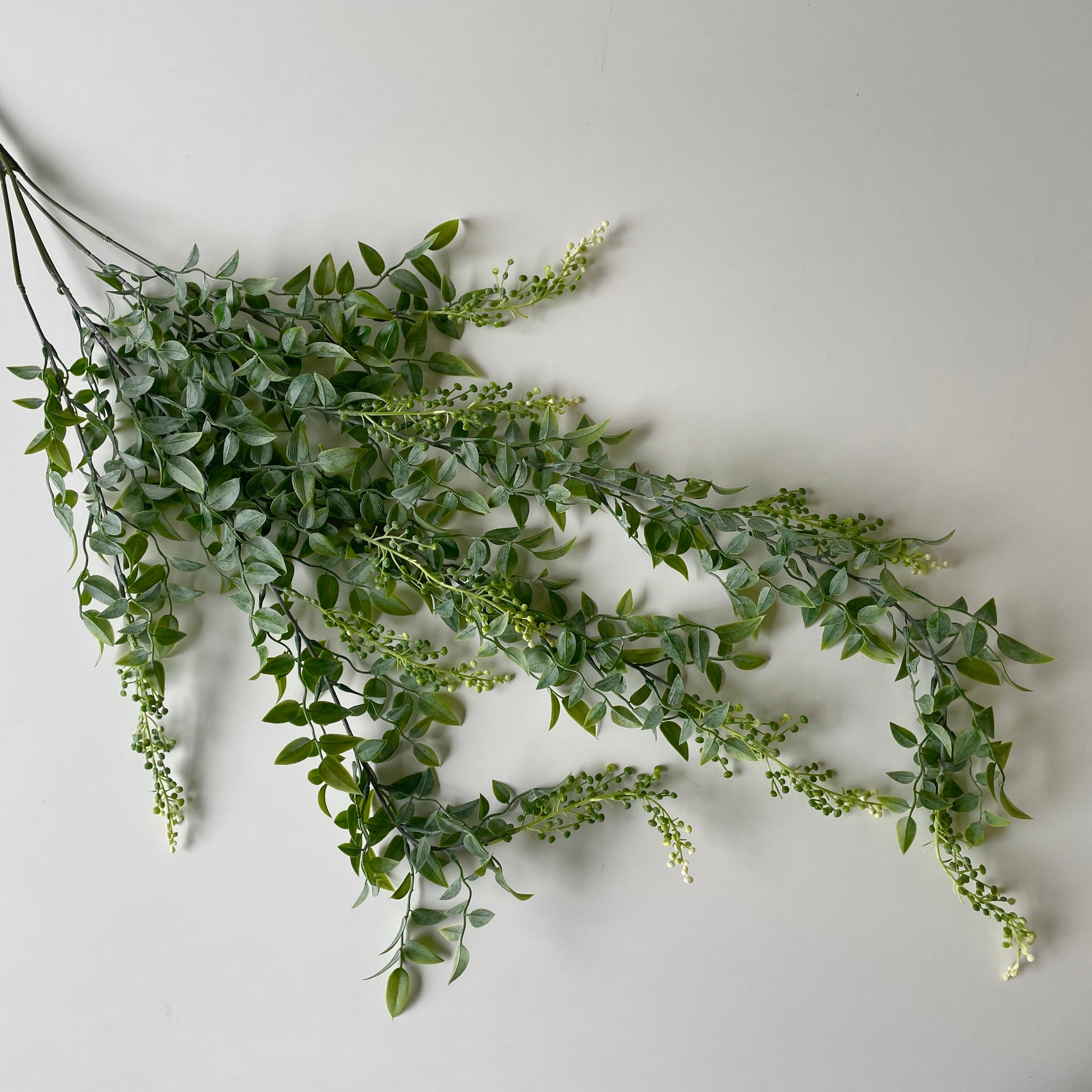 Artificial Leaf & Berry Hanging Bush | Grey & White