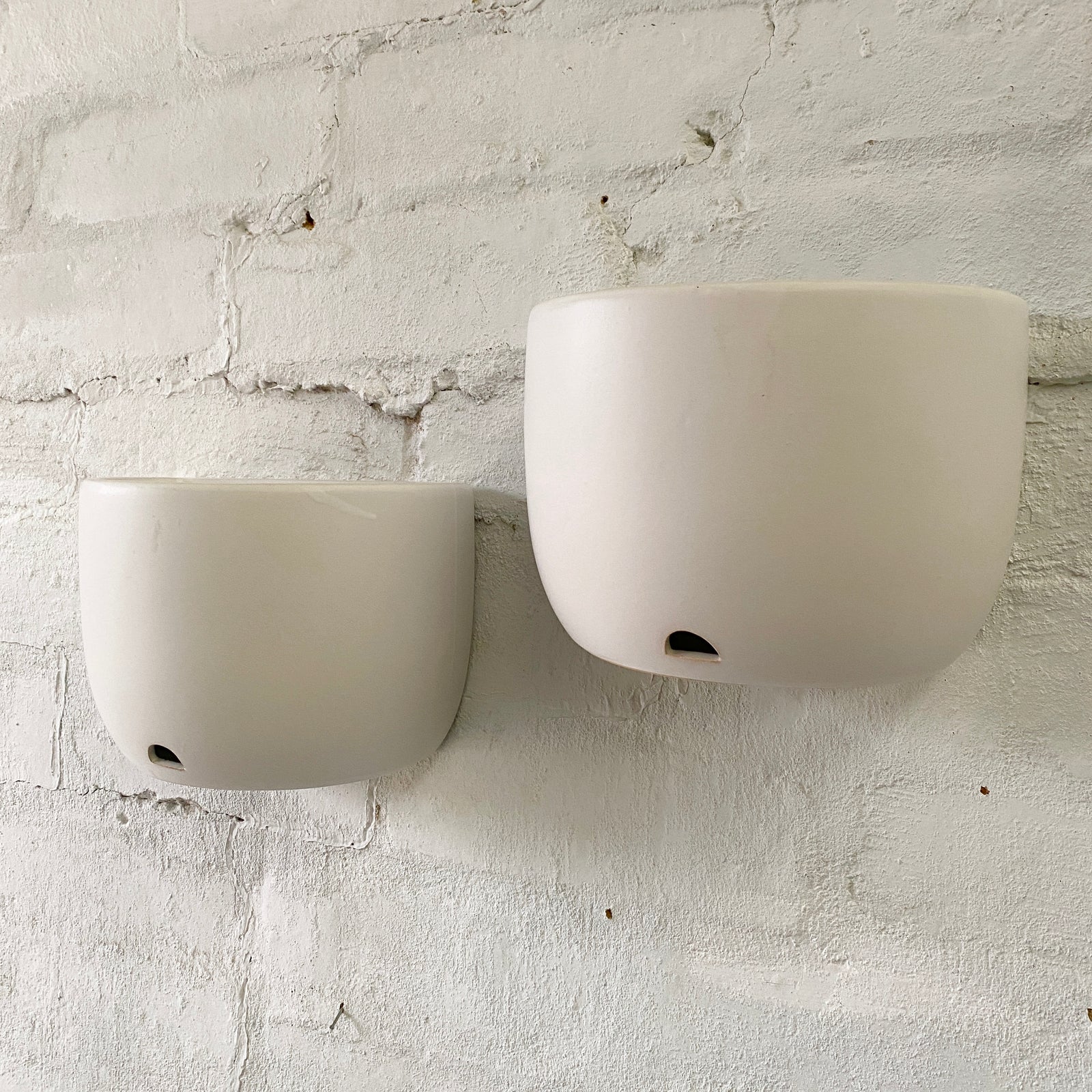 Scoop Ceramic Wall Planter | White