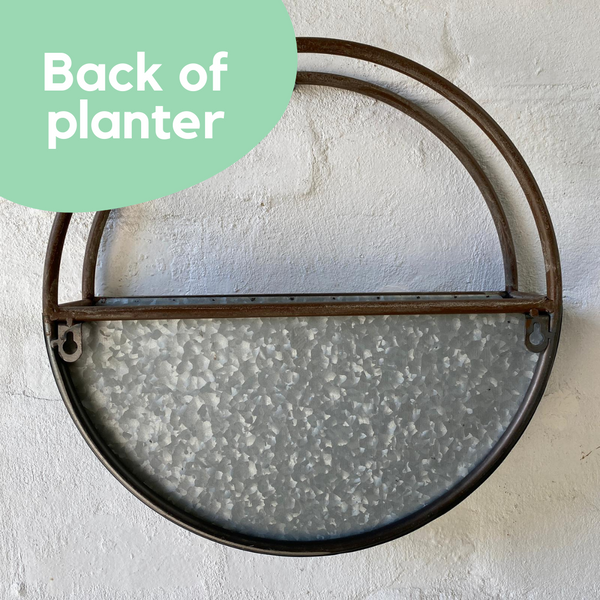 Half Moon Wall Planter | Black Metal