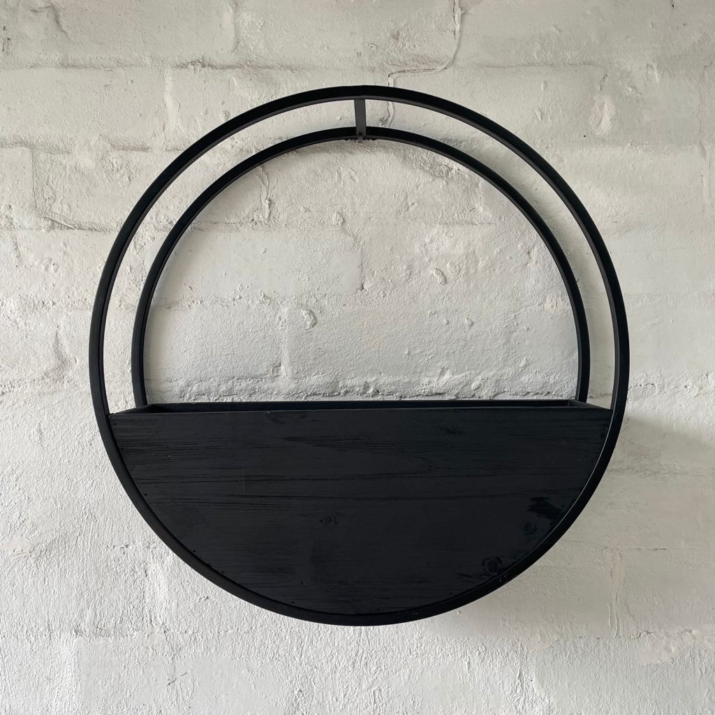 Half Moon Wall Planters | Black Wood