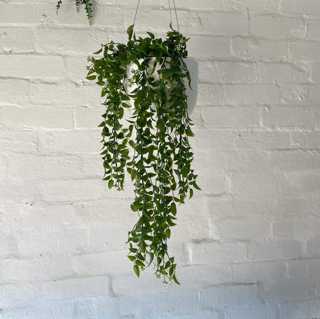 Artificial Leaf & Berry Hanging Bush | Green